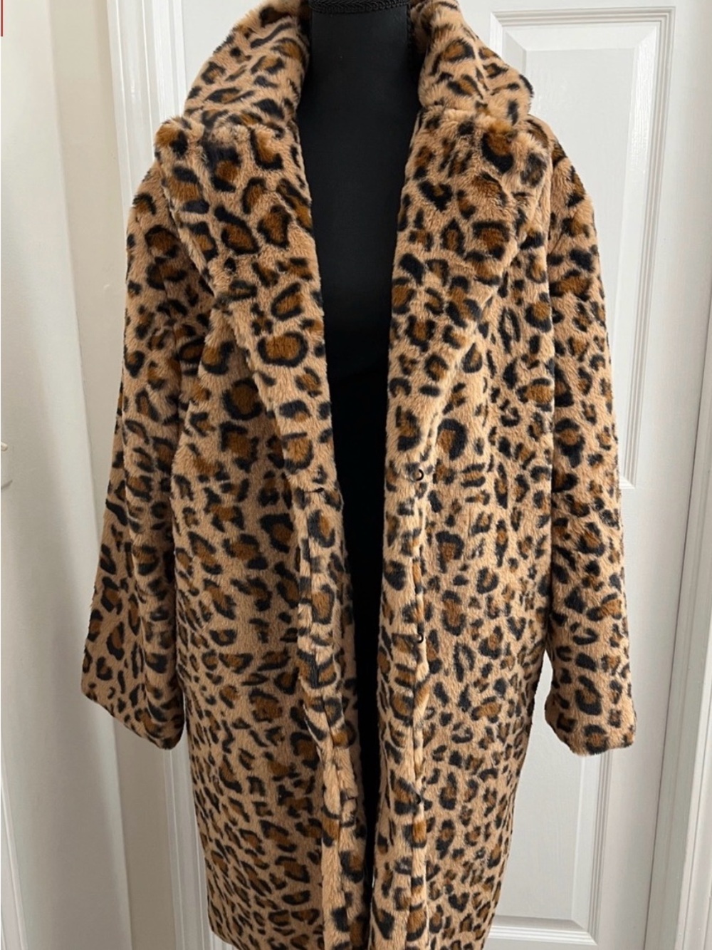 Leopard Print Fur Coat - Women's Jacket size M